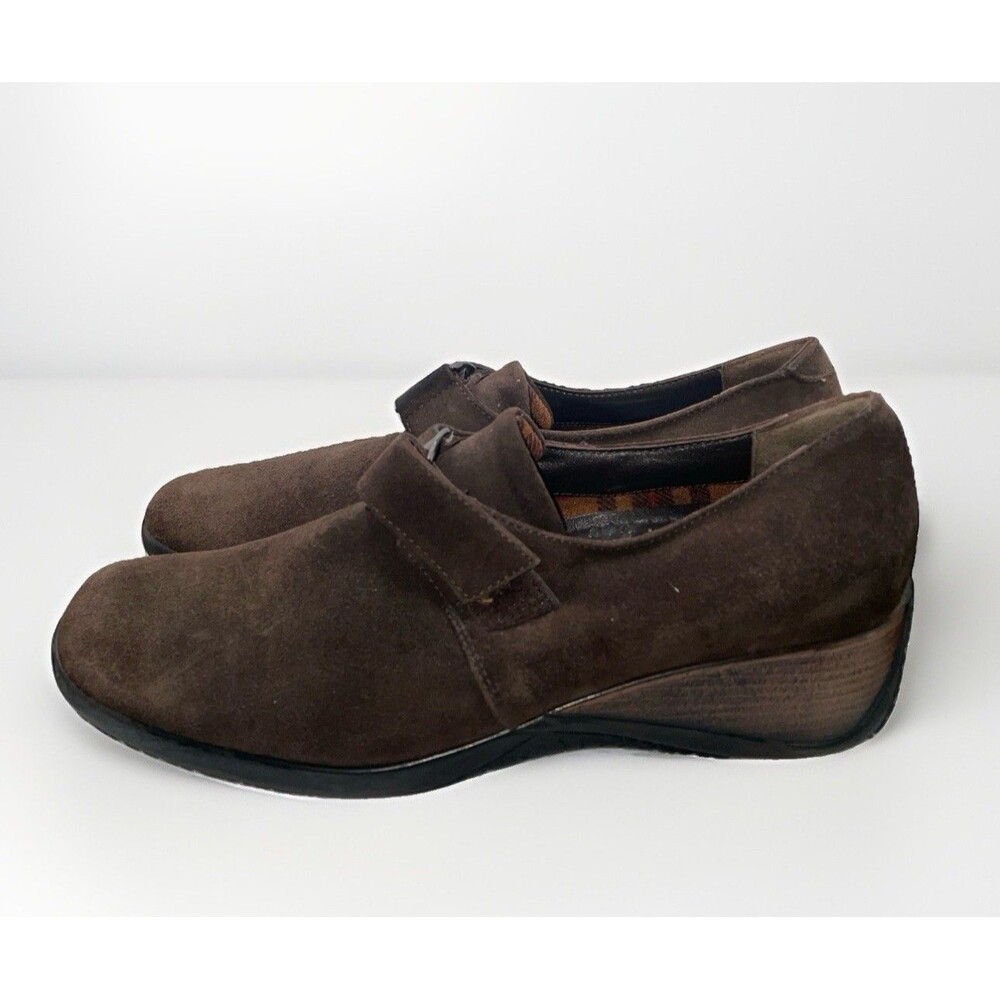Aquatalia Brown Suede Buckle Loafer Womens Size 10 Weatherproof Italy